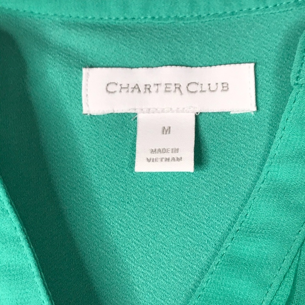 Charter Club semi-sheer chiffon bell sleeve top - Picture 3 of 6